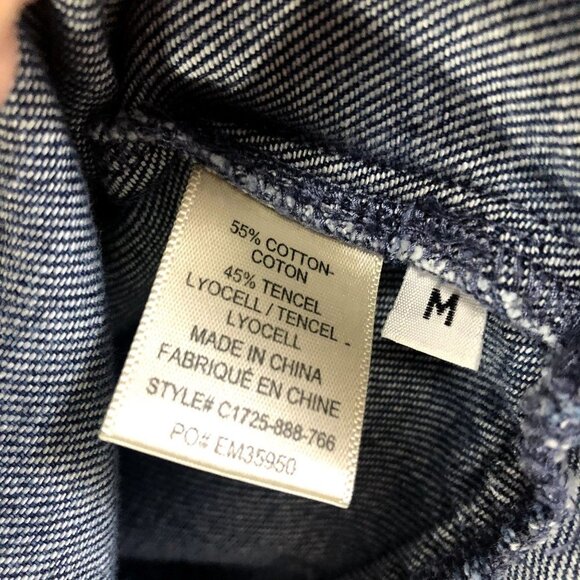 Cloth & Stone Frayed Hem Button Back Denim Top M - Picture 5 of 9